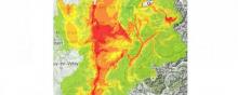 La carte de la pollution en Haute-Savoie.