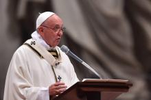 Le Pape François lors de la messe de Noël de 2015.