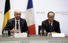 François Hollande Charles Michel le 18 mars 2016 à Bruxelles.