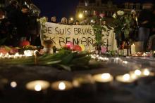 Un rassemblement à Bruxelles après les attentats.