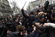 Des heurts pendant une manifestation contre la loi Travail.