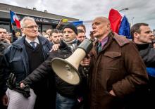 Une manifestation anti-migrants à Calais.