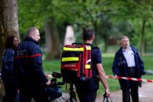 Des pompiers au parc Monceau.