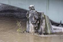 Le Zouave du pont de l'Alma, à Paris.