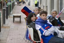 Des supporters de l'équipe de France. 