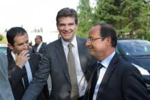 Benoît Hamon, Arnaud Montebourg et François Hollande.