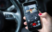 Un automobiliste joue à Pokémon Go.