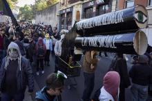 La manifestation pour "désarmer la police" à Saint-Etienne.