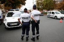 Un contrôle de police à Paris.