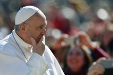 Le pape François au Vatican, le 15 mars 2017