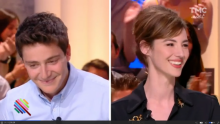 Martin Weill et Louise Bourgoin sur le plateau de Quotidien.