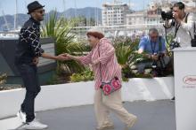 Le photographe JR et la réalisatrice Agnès Varda, le 19 mai 2017 au Festival de Cannes