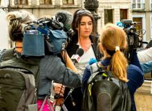 Beatrice Huret devant le tribunal de Boulogne-sur-Mer le 27 juin 2017