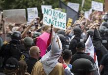 Des membres du Ku Klux Klan lors d'une manifestation à Columbia, le 17 juillet 2015 dans le Missouri