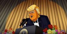 Donald Trump en dessin animé.