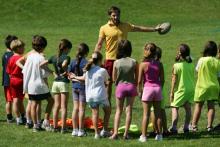 Une leçon de rugby à Pessac, dans le sud de la FRance, le 6 septembre 2007