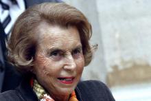 Liliane Bettencourt, héritière du groupe de cosmétiques L'Oréal, le 12 octobre 2011 à Paris