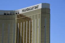 La fenêtre de l'hôtel Mandalay Bay depuis laquelle un homme a tiré sur les spectateurs d'un concert 