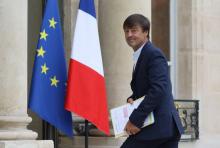 Le ministre de la Transition écologique Nicolas Hulot au Palais de l'Elysée, le 5 septembre 2017