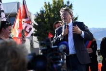 Le leader de la France Insoumise Jean-Luc Mélenchon à Grenoble, en France, le 11 octobre 2017