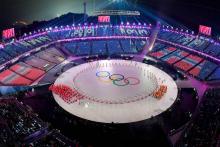 Le hall d'entrée de Samsung Electronics à Seoul le 31 octobre 2017. Le groupe est sponsor sud-coréen des jeux olympiques de Pyeongchang