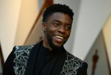 L'acteur Chadwick Boseman, à son arrivée à la cérémonie des Oscars le 4 mars 2018 à Hollywood, Californie