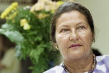 L'ex-ministre Simone Veil, le 28 août 1992 à La Garde-Freinet dans le Var