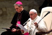 Le pape François lors de son audience hebdomadaire au Vatican, le 7 mars 2018