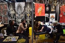 Au salon mondial du tatouage, le 3 mars 2017 à Paris