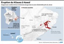 Eruption de lave par l'une des fissuures du volcan Kilauea, le 22 maiu 2018 à Hawaï