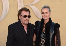 Johnny Hallyday et son épouse Laeticia Hallyday à Calabasas en Californie, le 11 mai 2017