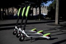 Trottinettes électriques lancées en libre service à Paris le 22 juin 2018 par la société Lime