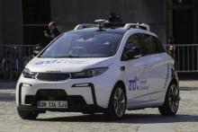 Une voiture autonome à Leuven le 2 mai 2018