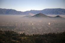 La pollution au-dessus de Santiago, au Chili, le 9 juillet 2018