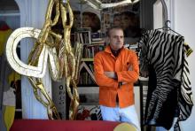 Le créateur français Jean-Charles de Castelbajac dans son atelier, le 1er février 2018 à Paris