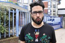 Jawad Bendaoud à la sortie du tribunal de Bobigny après sa condamnation en avril 2018 à 6 mois de prison avec sursis pour des menaces sur son ex-compagne