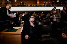 Le cardinal Philippe Barbarin à son arrivée au tribunal correctionnel de Lyon lundi 7 janvier 2019