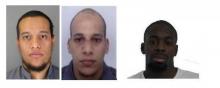 Les portraits des frères Kouachi et d'Amedy Coulibaly.