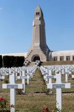 Le cimetière de Douaumont, près de Verdun, dans la Meuse, le 13 septembre 2016