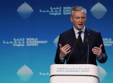 Le ministre français de l'Economie et des Finances Bruno Le Maire lors du World Government Summit le 10 février 2019 à Dubaï