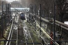 Le RER C bloqué à la station Javel à Paris, le 26 janvier 2018