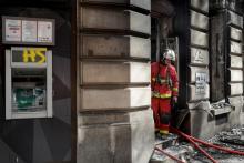 Banque incendiée le 16 mars 2019 à Paris lors de la manifestation des "gilets jaunes"