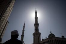 Les minarets de la mosquée de Laohuasi, le 2 mars 2018 à Linxia, dans le nord-ouest de la Chine