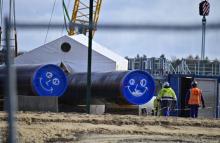 Le chantier de construction du gazoduc Nord Stream 2, le 26 mars 2019 à Lubmin, en Allemagne