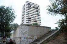 Vue d'une tour de la cité de la Busserine à Marseille, le 6 octobre 2016