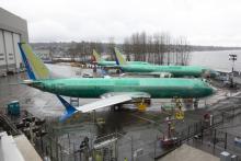 Un Boeing 737 MAX 8 photographié à l'usine de Renton, dans l'Etat américain de Washington