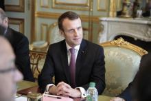 Le président de la République Emmanuel Macron à l'Elysée le 15 février 2019 à Paris