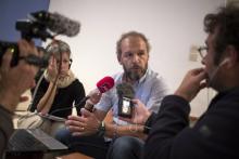 Sébastien Chadaud-Pétronin, en conférence de presse à Nouakchott, en Mauritanie, le 24 novembre 2018