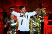 Le chanteur marocain Saad Lamjarred, lors du festival de Carthage, le 30 juillet 2016 à Carthage, pr