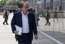 Alain Finkielkraut arrivant au tribunal de Paris, le 22 mai 2019